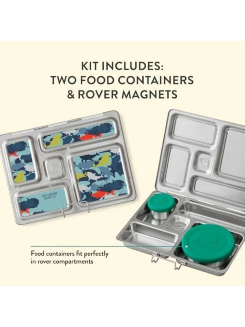 Stylish Stainless Steel Bento Lunch Box Kit for Kids, 5 Compartments, Insulated